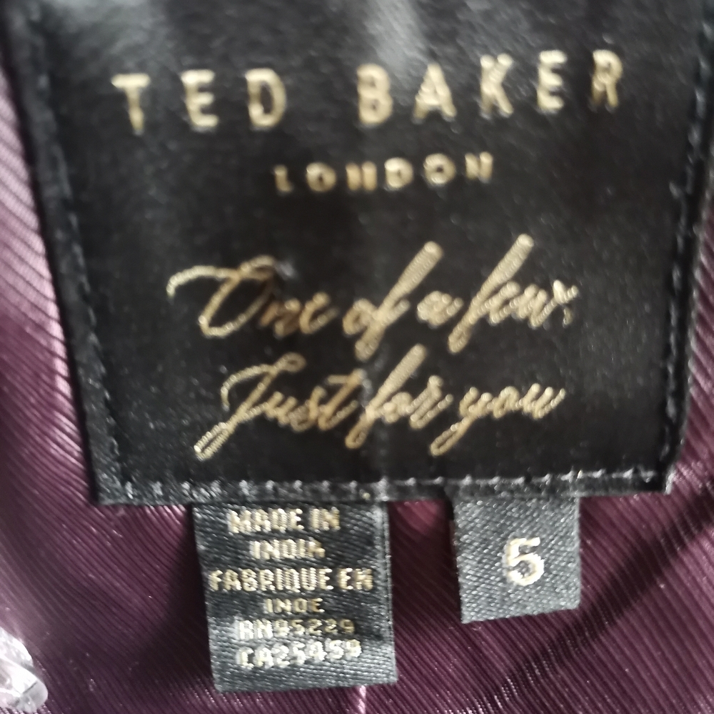 Ted Baker Burgundy Leather Jacket - Picture 4 of 7